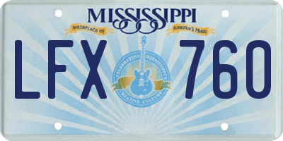 MS license plate LFX760