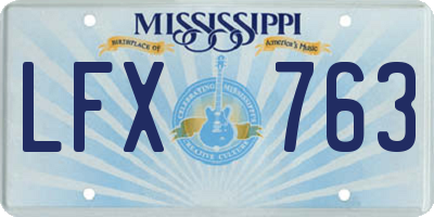 MS license plate LFX763