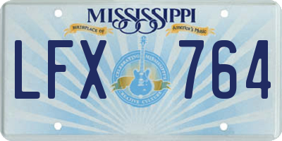 MS license plate LFX764