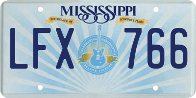 MS license plate LFX766