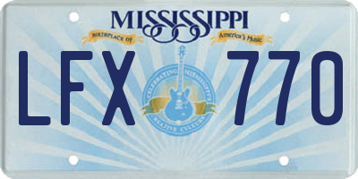 MS license plate LFX770