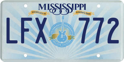 MS license plate LFX772