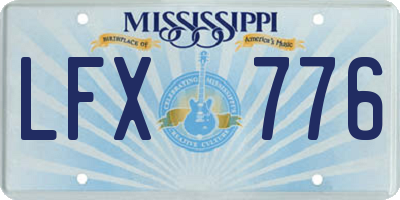 MS license plate LFX776