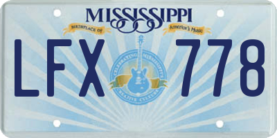 MS license plate LFX778