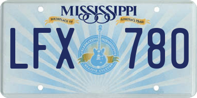 MS license plate LFX780