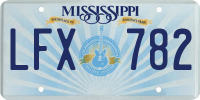 MS license plate LFX782