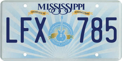 MS license plate LFX785