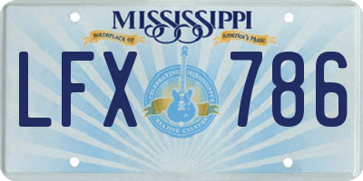 MS license plate LFX786