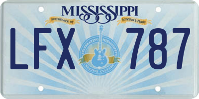 MS license plate LFX787