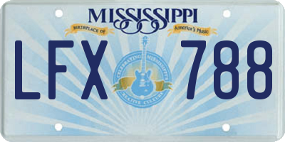 MS license plate LFX788