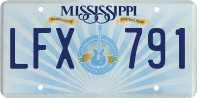 MS license plate LFX791
