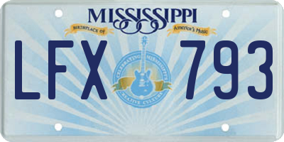 MS license plate LFX793