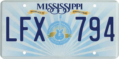 MS license plate LFX794