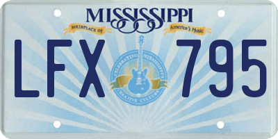 MS license plate LFX795