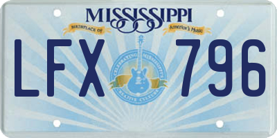 MS license plate LFX796