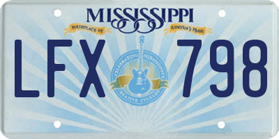 MS license plate LFX798