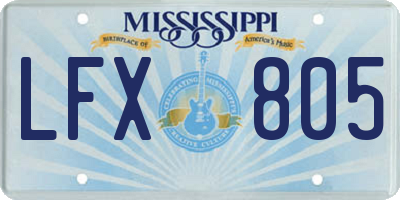 MS license plate LFX805