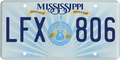 MS license plate LFX806