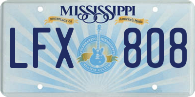 MS license plate LFX808