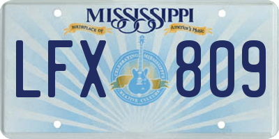MS license plate LFX809