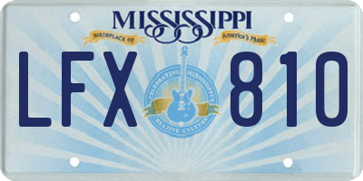MS license plate LFX810