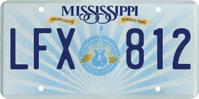 MS license plate LFX812