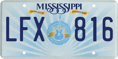 MS license plate LFX816