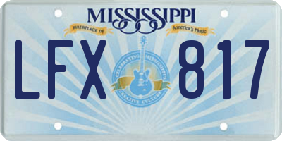 MS license plate LFX817