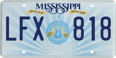 MS license plate LFX818