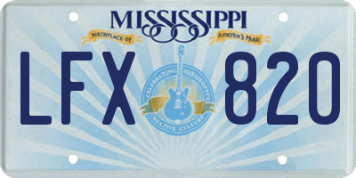 MS license plate LFX820