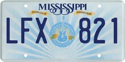 MS license plate LFX821