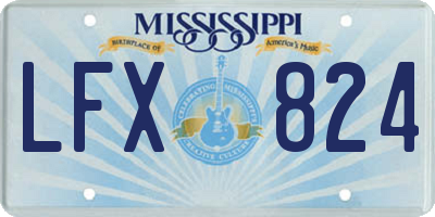 MS license plate LFX824