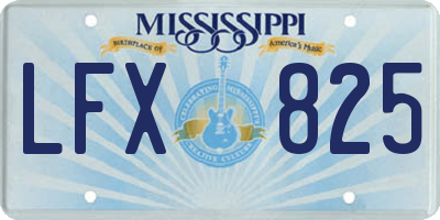 MS license plate LFX825