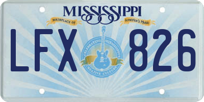MS license plate LFX826