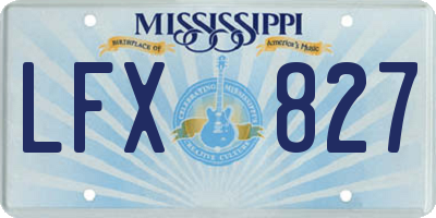 MS license plate LFX827