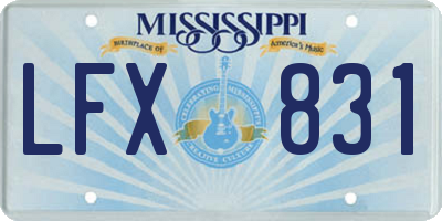 MS license plate LFX831