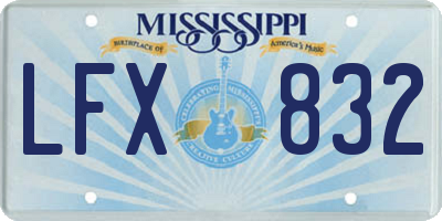MS license plate LFX832