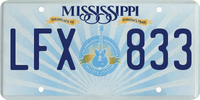 MS license plate LFX833