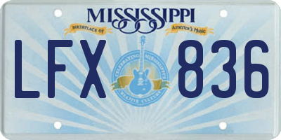 MS license plate LFX836