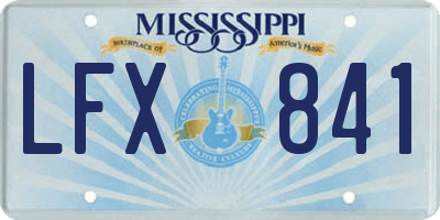MS license plate LFX841