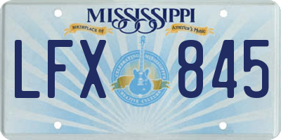 MS license plate LFX845