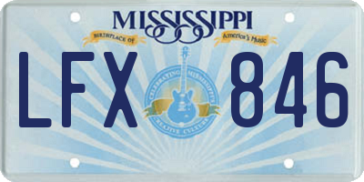 MS license plate LFX846