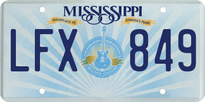 MS license plate LFX849