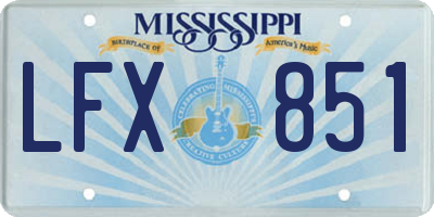 MS license plate LFX851