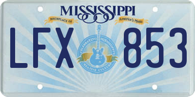 MS license plate LFX853