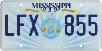 MS license plate LFX855