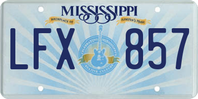 MS license plate LFX857