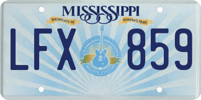 MS license plate LFX859