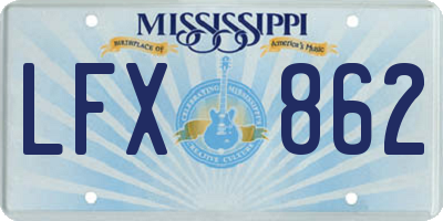 MS license plate LFX862