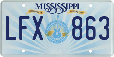MS license plate LFX863